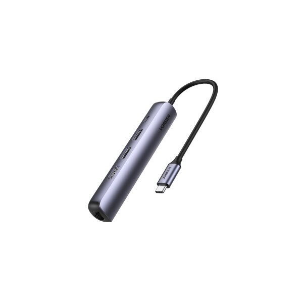 UGREEN USB-C Hub 5in1, Silver (BB) 10919 HDMI,RJ45,2xUSB-A,USB-C PD