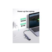 UGREEN USB-C Hub 5in1, Silver (BB) 10919 HDMI,RJ45,2xUSB-A,USB-C PD