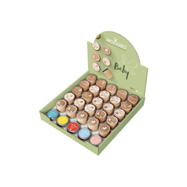 COLOP Woodies Display Baby 151335 25 Stempel, 5 Kissen