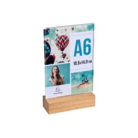 EXACOMPTA Tischaufsteller A6 86258D transparent, holzs. hoch