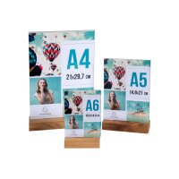 EXACOMPTA Présentoir de table A6 86258D transparent, bois haut