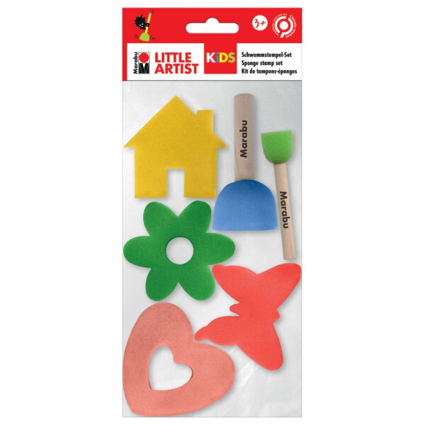 Marabu KiDS Schwammstempel-Set Little Artist, 6er Set