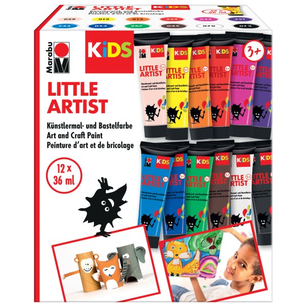 Marabu KiDS Bastelfarbe Little Artist, 36 ml, 6er Set