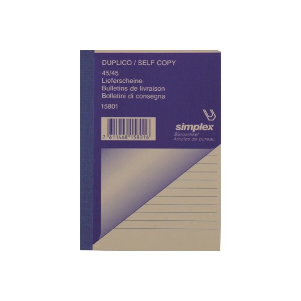 SIMPLEX Lieferscheine D/F/I A6 15801 weiss 50x2 Blatt