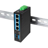 LogiLink Switch industriel Gigabit Ethernet, 4 ports