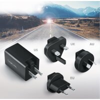 LogiLink USB-Reiseadapter, USB-C, GaN-Technologie, schwarz