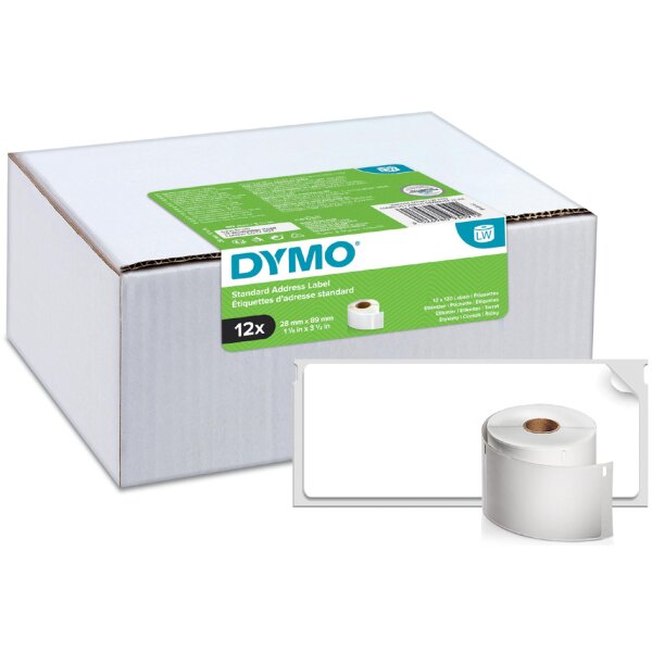 DYMO LabelWriter-R&uuml;cksende-Etiketten, 25 x 54 mm, weiss