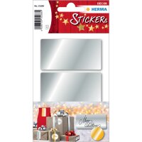 HERMA Weihnachts-Sticker, eckig, 34 x 67 mm, silber