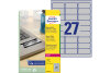 AVERY ZWECKFORM Typenschild-Labels 63,5x29,6mm L6011-20 silber 540Stk. 20Bl.
