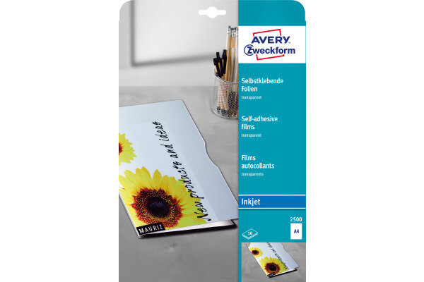 AVERY ZWECKFORM Ink-Jet Film A4 2500Z 0,17mm,autocollant 10 feuilles