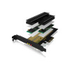 ICY BOX PCIe-Karte, 1x M.2 SATA III IB-PCI215M2-HSL 1x M.2 PCIe PCIe 4.0 FP+LP