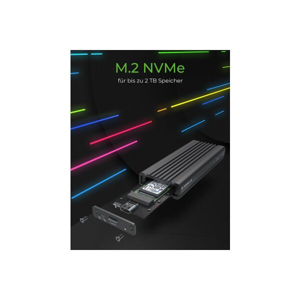 ICY BOX Ext. Gehäuse M.2 USB 3.2 G2 IB-1824ML-C31 RGB, Schreibschutz