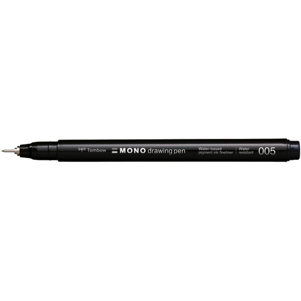 Tombow Fineliner MONO drawing pen, schwarz, Strichstärke 08