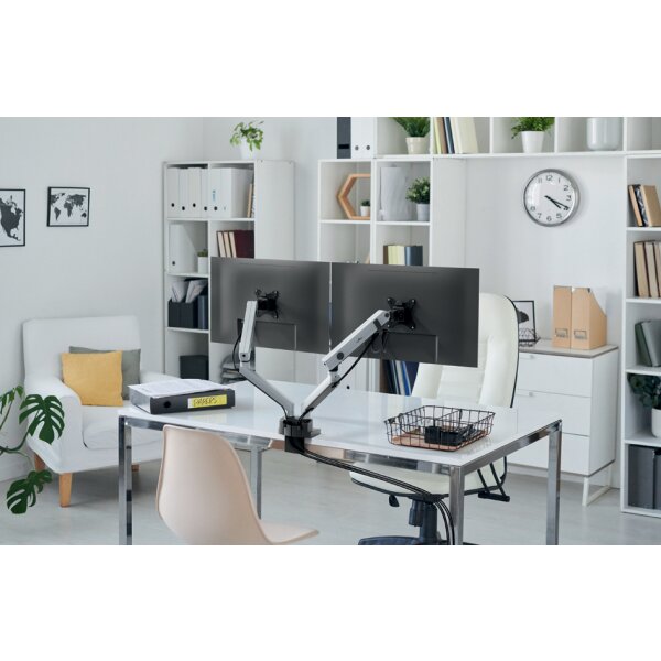 DURABLE Bras SELECT PLUS, pour 2 écrans, pince