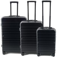 JSA Reisetrolley-Set, 50% recycletes ABS, 3er Set, schwarz