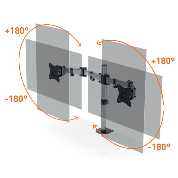 DURABLE Support SELECT pour 2 écrans, pince