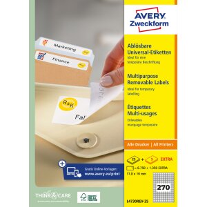 AVERY Zweckform Etiquette universelle, 99,1 x 42,3 mm, blanc