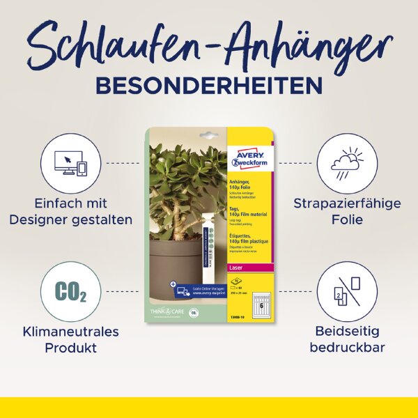 AVERY Zweckform Anhänger-Schlaufe, Folie, 250 x 25 mm, weiss