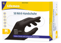 Lifemed Nitril-Handschuh, schwarz, puderfrei, Grösse M