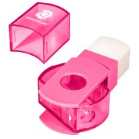 STAEDTLER Combi gomme - taille-crayon 511 SE, rose fluo