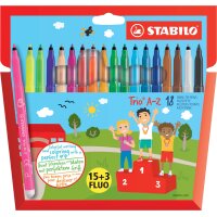 STABILO Feutre Trio A-Z, étui carton de 18, PACK...