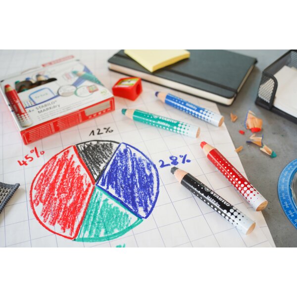 STABILO Crayon marqueur MARKdry, étui de 4