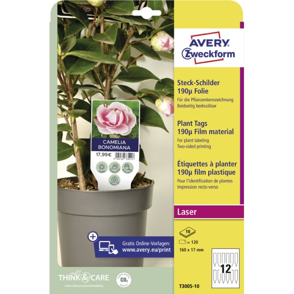 AVERY Zweckform Etiquette à planter, film, 128 x 47 mm