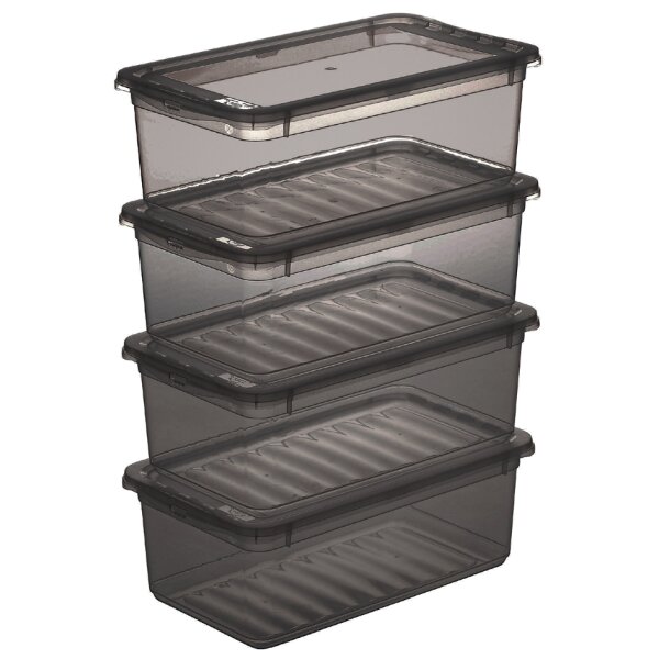 keeeper Aufbewahrungsboxen-Set "bea", 3x 18 L, crystal-grey