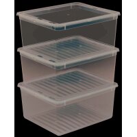 keeeper Set de boîtes de rangement bea, 3x 18 L, gris