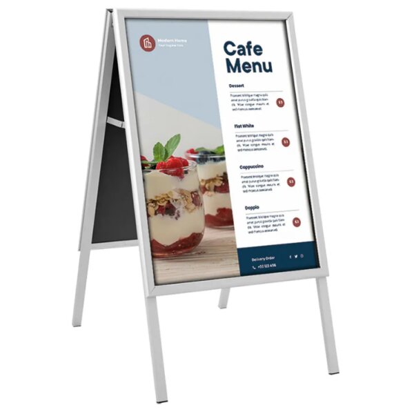 EUROPEL Panneau trottoir CLASSIC, B1, argent