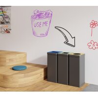 ALBA Poubelle de tri sélectif pour déchets résiduels, noir