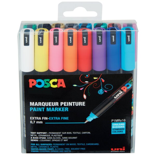 POSCA Pigmentmarker PC1MR, 8er Box, farbig sortiert