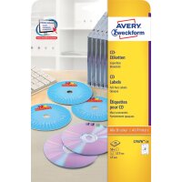 AVERY Zweckform CD-Etiketten SuperSize, weiss, glänzend