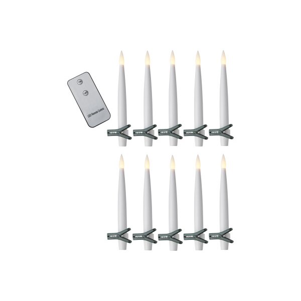 STAR TRADING Bougies LED Paulina 15.5cm 12.064-65 blanc, Remote 10 pcs.