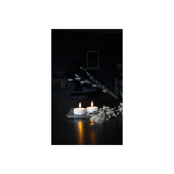 STAR TRADING LED Teelicht Flamme 5.8cm 12.063-06 weiss 2 Stück