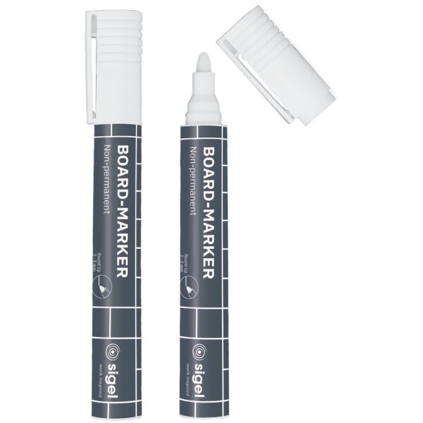 sigel Universal-Marker, Rundspitze: 2 - 3 mm, weiss