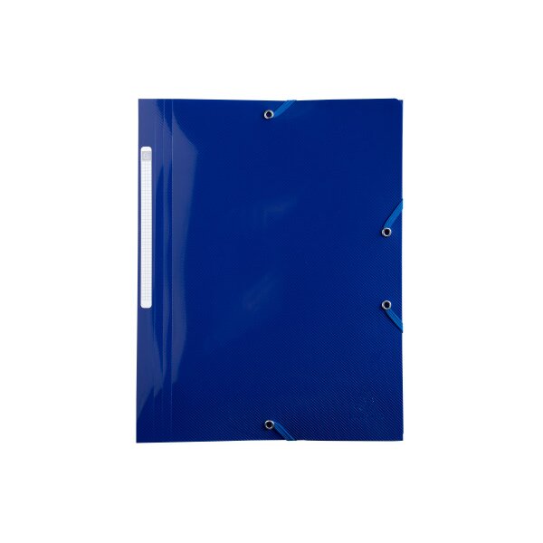 EXACOMPTA Gummibandmappe A4 55112E marineblau PP, 3 Klappen