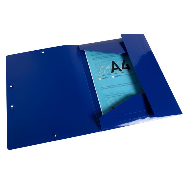 EXACOMPTA Gummibandmappe A4 55112E marineblau PP, 3 Klappen