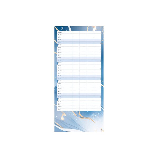 HEYE Planificateur Watercolor 2027 23447+27 1M/1P AL 5 colonnes 21x45cm