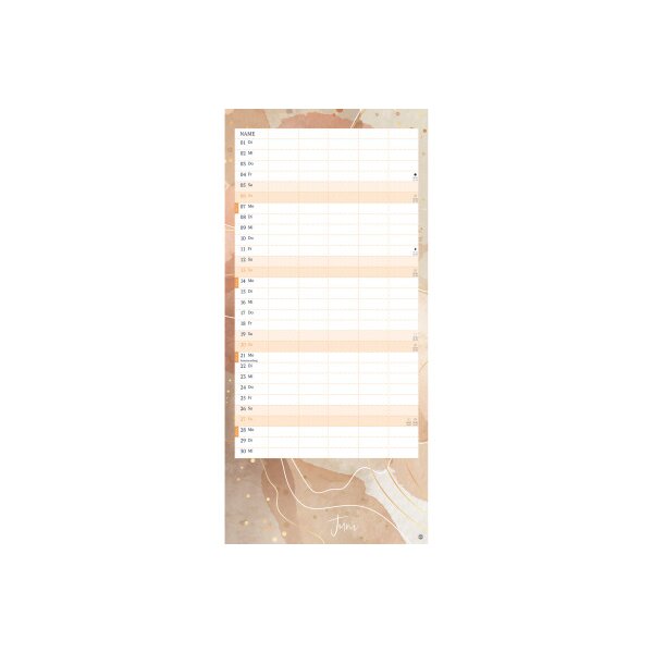 HEYE Planificateur Watercolor 2027 23447+27 1M/1P AL 5 colonnes 21x45cm