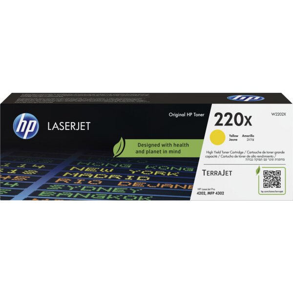 HP Toner-Modul 220X yellow W2202X CLJ Pro 4202/MFP 4302 5500 S.