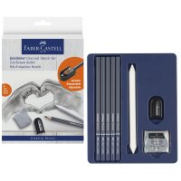 FABER-CASTELL Kit de dessin GOLDFABER CHARCOAL, 8...