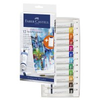 FABER-CASTELL Acrylfarbe in Tube, 12er Kartonetui