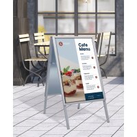 EUROPEL Plakatständer, wasserfest, A1, silber