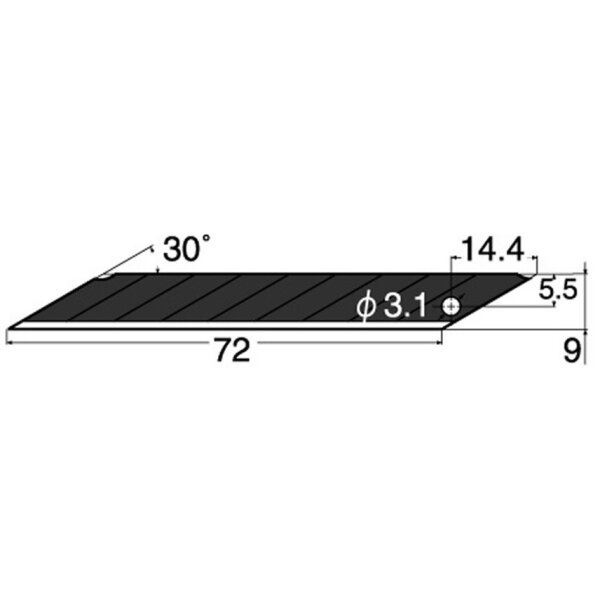 NT Cutter Ersatzklinge BA13P, Klingenbreite: 9 mm