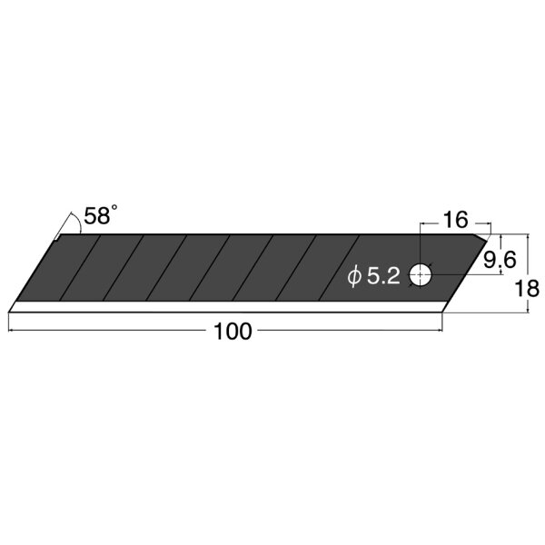 NT Cutter Lame de rechange BL13P, largeur de lame: 18 mm