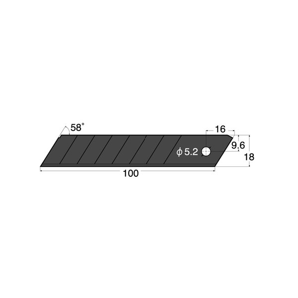NT Cutter Lame de rechange BL13P, largeur de lame: 18 mm
