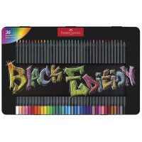 FABER-CASTELL Dreikant-Buntstifte Black Edition, 100er Etui