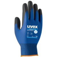 uvex Gants de travail phynomic wet, T. 06, bleu/anthracite