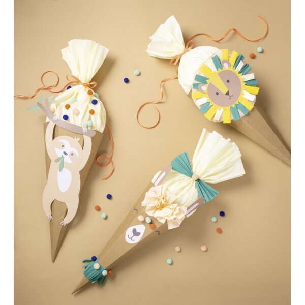 folia Schultüten-Bastelset SAFARI SCHOOL, 3 Motive